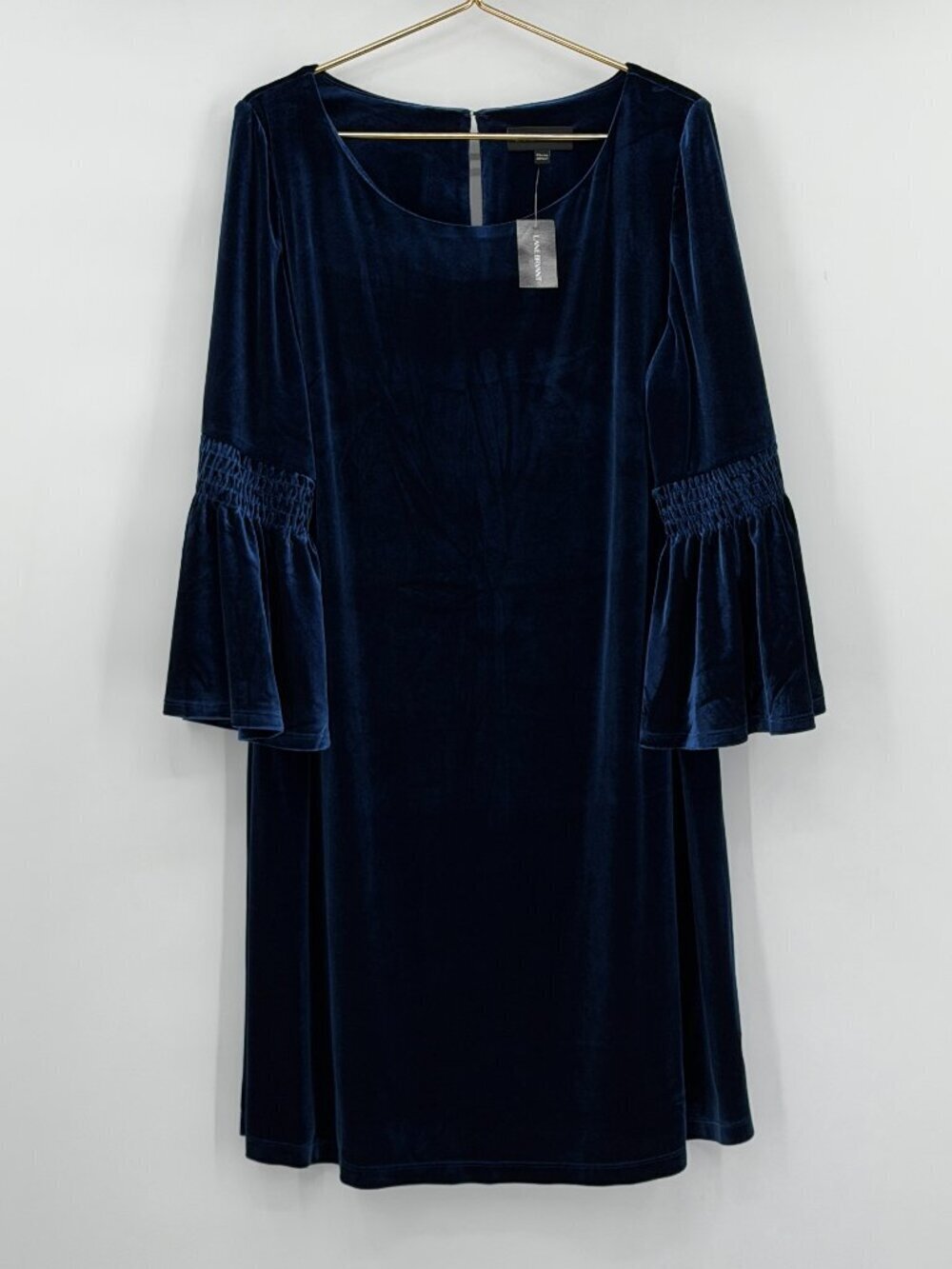 Lane Bryant Velvet Dress Blue Bell Sleeve Cocktail Dress Plus 22/24 Women's NWT